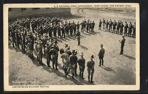AK Des Moines, IA, U. S. National Army Cantonment, Camp Dodge, Lecturing on Military Tactics