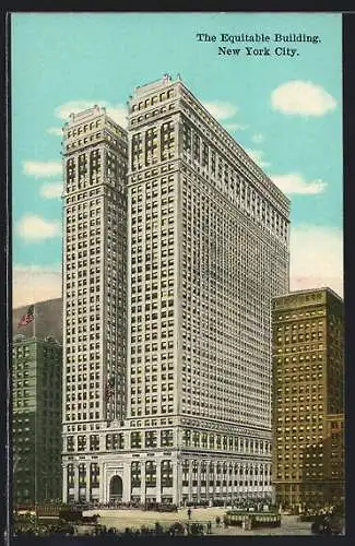 AK New York, NY, The Equitable Building, Strassenbahn
