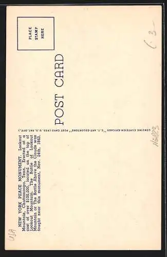 AK Chattanooga, TN, New York Peace Monument, Lookout Mountain