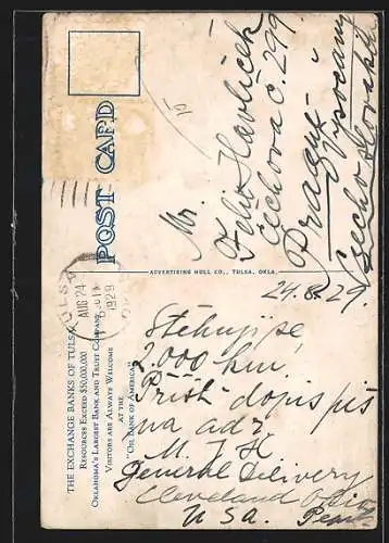 AK Tulsa, OK, Home of the Exchange National Bank and Trust Co.