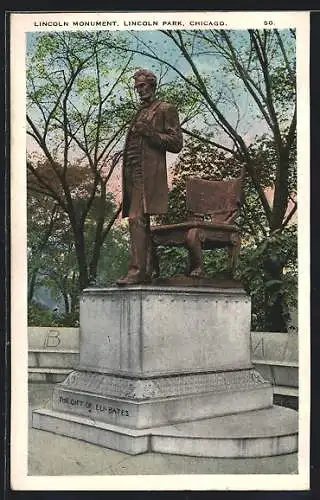 AK Chicago, IL, Lincoln Monument, Lincoln Park