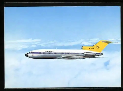AK Flugzeug Europa-Jet Boeing 727-30 der Condor am Himmel