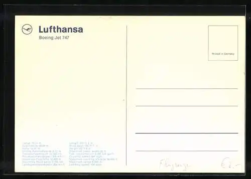 AK Lufthansa, Boeing Jet 747 im Flug