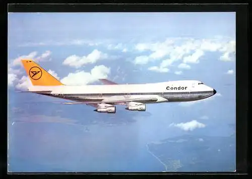 AK Flugzeug Boeing 747 von Condor Jumbo-Jet beim Flug