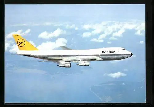 AK Flugzeug Boeing 747 von Condor Jumbo-Jet beim Flug