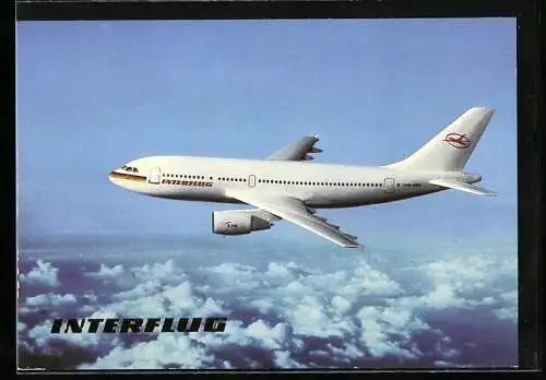 AK Flugzeug A 310 der Interflug über den Wolken