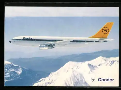 AK Condor Airbus A 300 B4 fliegt über verschneite Gipfel