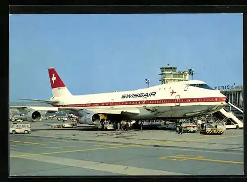 AK Flugzeug Boeing 747-257 B der Swissair