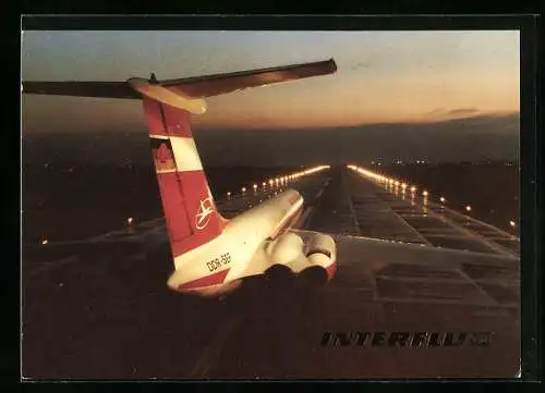 AK Flugzeug IL-62 der Interflug beim Start