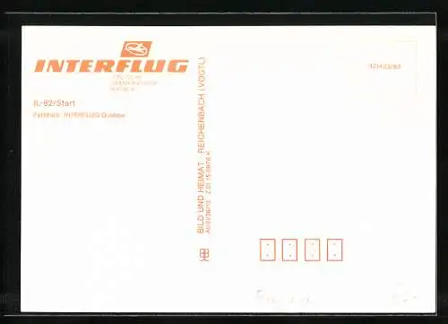 AK Flugzeug IL-62 der Interflug beim Start