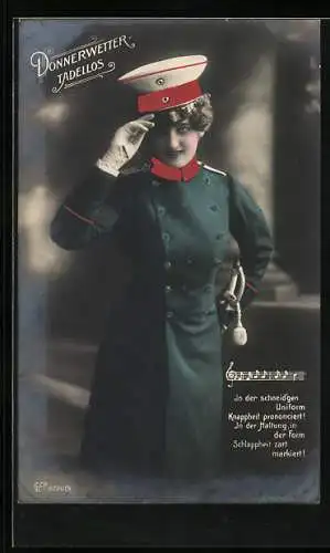 AK Donnerwetter Tadellos, In der schneid`gen Uniform..., Fräulein Offizier