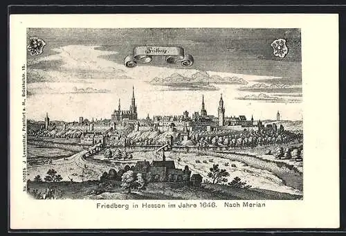 Künstler-AK Friedberg / Hessen, Stadt im Jahre 1646 nach Merian