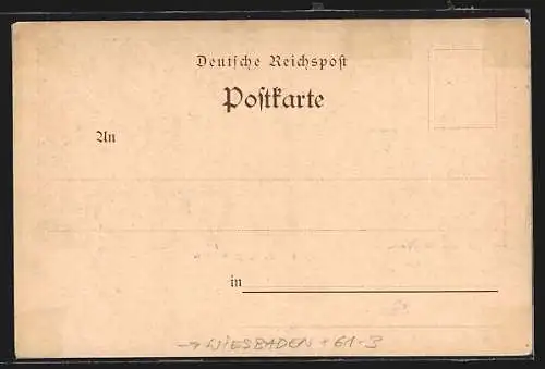 Lithographie Wiesbaden, Ortspanorama