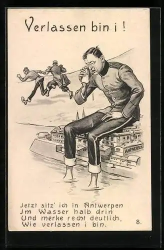 Künstler-AK Verlassen bin i!