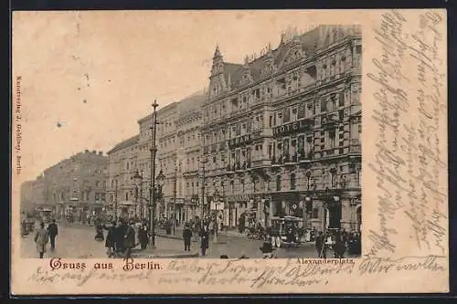 AK Berlin, Alexanderplatz mit Geschäften