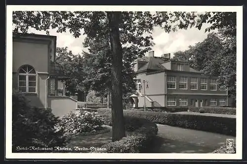 AK Berlin-Grünau, Hotel-Restaurant Riviera J. Bittner