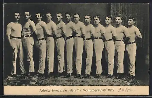 AK Aalen, Arbeiterturnverein Jahn, Vorturnerschaft 1912, Gruppenbild