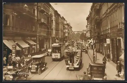 AK Berlin-Tiergarten, Strassenbahn in der Schillstrasse