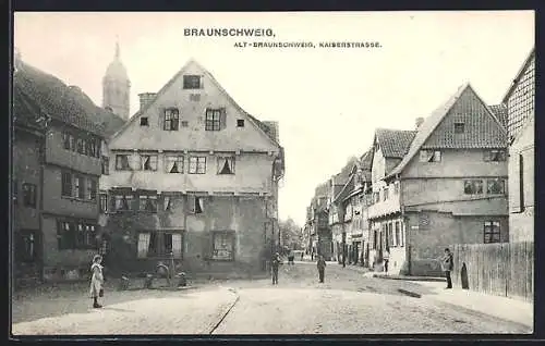 AK Braunschweig, Blick in die Kaiserstrasse