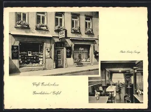 AK Gerolstein /Eifel, Café Euskirchen, Innenansicht vom Speiseraum