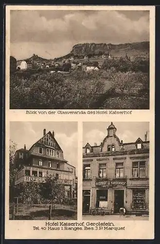 AK Gerolstein, Hotel Kaiserhof, Blick von der Glasveranda des Hotels