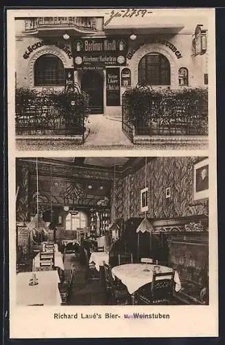 AK Berlin-Friedenau, Richard Laué`s Gasthaus u. Bier- u. Weinstuben, Hedwigstrasse 3