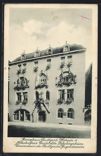 AK Stuttgart, Gasthaus Brenzhaus und Lehrlingsheim, Hohestrasse 11