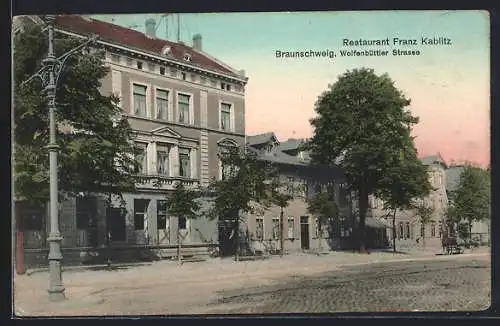 AK Braunschweig, Restaurant Franz Kablitz, Wolfenbüttler Strasse