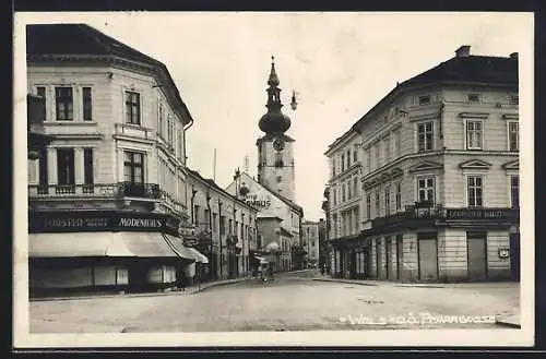 AK Wels /O. Ö., Modenhaus, Pfarrgasse, Kirche