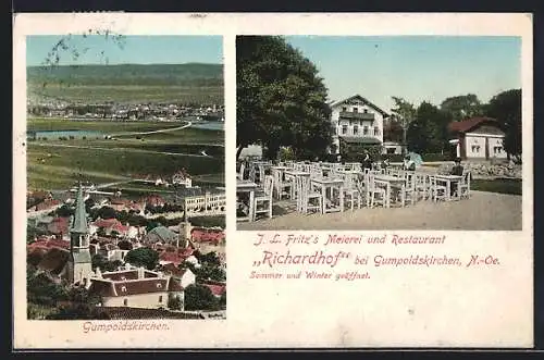 AK Gumpoldskirchen, Gasthaus & Meierei Richhardhof, Gesamtansicht