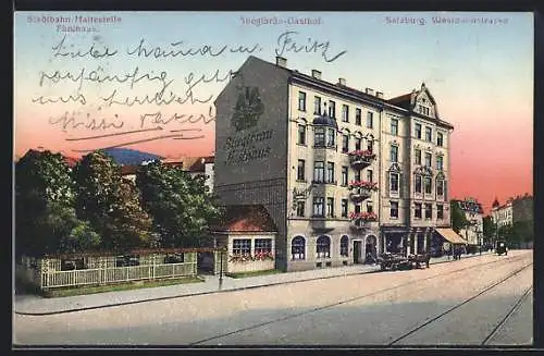 AK Salzburg, Gasthof Steigelbräu in der Westbahnstrasse
