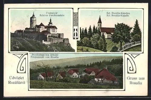 AK Forchtenstein, Rosalia, Schloss Forchtenstein, Sct. Rosalia-Kapelle, Pasepartout