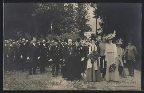 AK Hall b. Admont, Einweihung der Maria Theresien-Brücke 1908