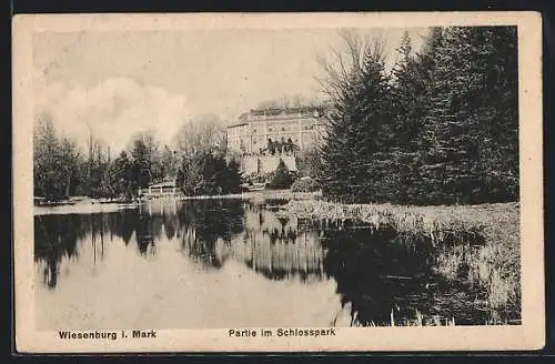 AK Wiesenburg i. Mark, Partie im Schlosspark