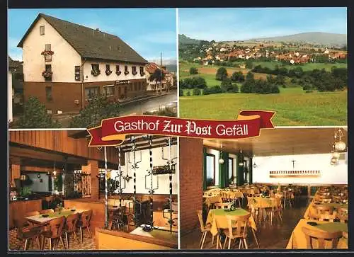 AK Gefäll /Rhön, Gasthof Zur Post, Innenansichten