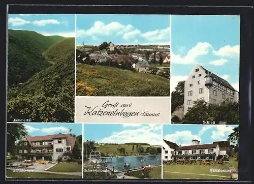 AK Katzenelnbogen /Taunus, Sanatorium, Schwimmbad, Schloss