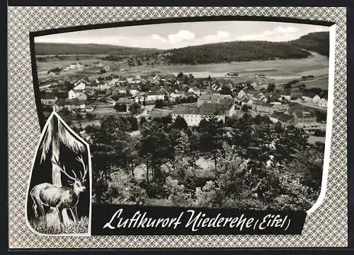 AK Niederehe /Eifel, Ortsansicht mit Kirche aus der Vogelschau