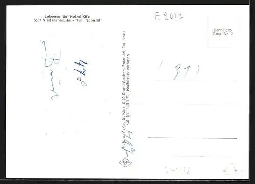 AK Niederehe /Eifel, Ortsansicht mit Kirche aus der Vogelschau