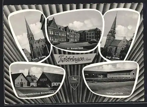 AK Twistringen i. Hann., Kath. Kirche, St. Annen Stift, Niedersächsisches Bauernhaus