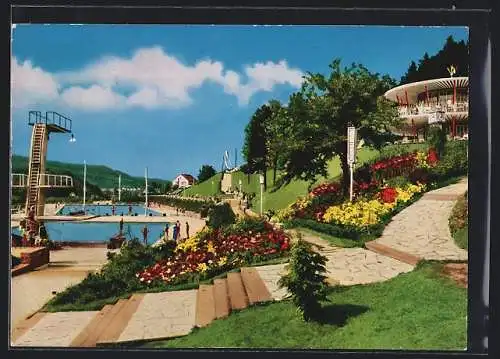 AK Bad Kissingen, Blick auf das Terrassenschwimmbad