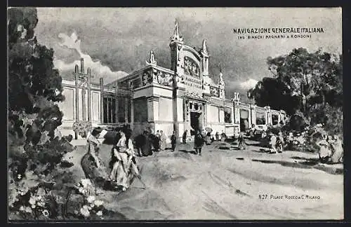 AK Milano, Navigazione generale Italiana, Ausstellung 1906
