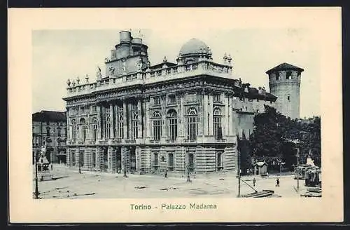 AK Torino, Palazzo Madama, Strassenbahn