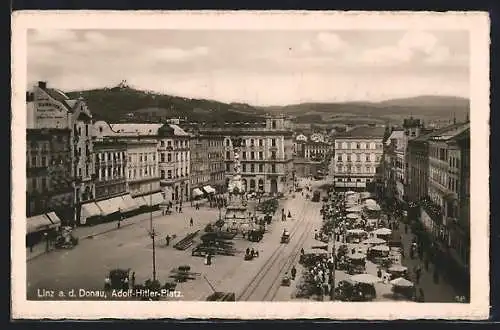 AK Linz, Marktstände auf dem Platz des 12. November