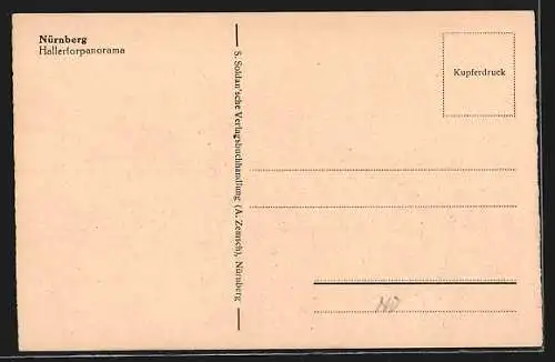 AK Nürnberg, Hallertorpanorama mit Strassenbahnen