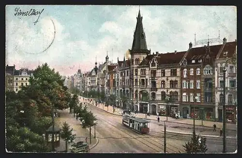 AK Düsseldorf, Graf Adolfplatz mit Strassenbahn