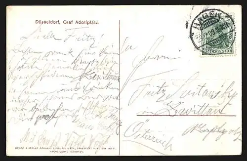 AK Düsseldorf, Graf Adolfplatz mit Strassenbahn