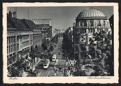 AK Berlin, Strassenbahn am Haus Vaterland und Europa-Haus