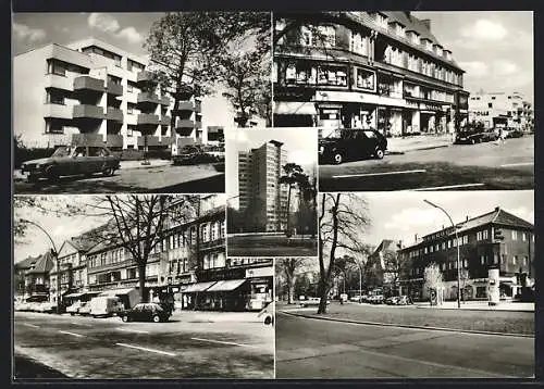 AK Berlin-Roseneck, Strassenpartien mit Häusern und Geschäften