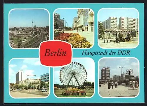 AK Berlin, Kulturpark Berlin, Stadtzentrum, Friedrichstrasse, Alexanderplatz und Marienkirche