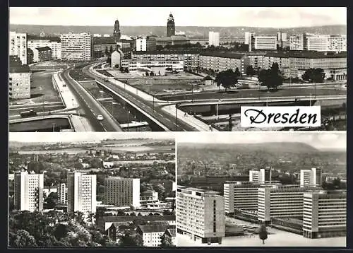 AK Dresden, Hochstrasse, Blick zur Wiener Strasse und zur Prager Strasse